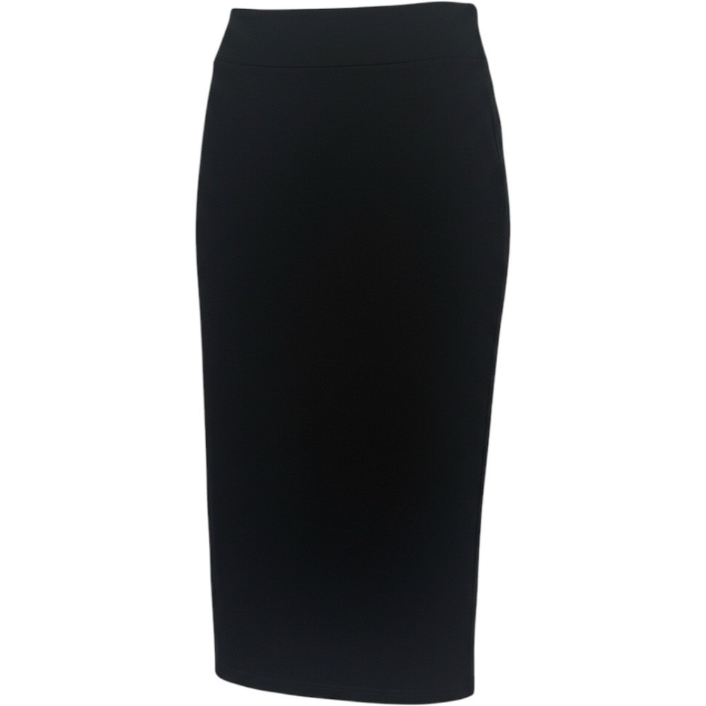 Eileen Fisher Maxi Skirt Womens S Black Excellent Rayon Lycra Jersey Knit Vent